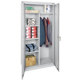 Sandusky Lee CAC1362472-05 Combination Garage Storage Cabinet, Steel Utility Cabinet with Adjustable Shelves, 72" H, Dove Gray Sandusky