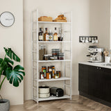 NUMENN 5 Tier Bookshelf, Tall Bookcase Shelf Storage Organizer, Modern Book Shelf for Bedroom, Living Room and Home Office, White NUMENN