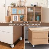 Cofufu 1" Low Profile Caster Wheels Set of 4, No Noise Casters for Furniture with Polyurethane Wheels, Small Rectangle Swivel Caster with 360 Degree Top Plate 22 lbs Weighs Capacity Each Caster Cofufu