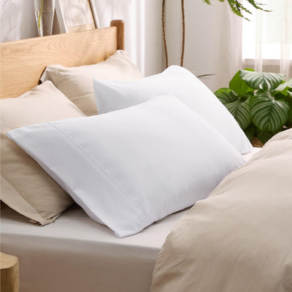 Bedsure King Size Pillow Cases Set of 2 - White Polyester Microfiber Pillowcases 2 Pack, Super Soft Pillow Case Cover with Envelop Closure, 20x36 Inches