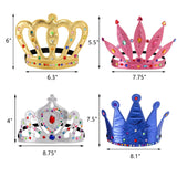 Frcctre 24 Pcs Foam Crowns Set, DIY Foam Princess Tiaras and Crown, Make Your Own Crowns Set with Crystal Diamond Sticker Birthday Party Decoration Favor Supplies for Kids and Adults Frcctre