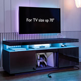 HOMMPA LED Coffee Tables for Living Room 2 Piece Set, Lift Top Coffee Table and LED TV Stand with Power Outlets for up to 70" TV, Coffee Table with Hidden Compartment & 2 Open Shelve & 2 Drawers Black HOMMPA