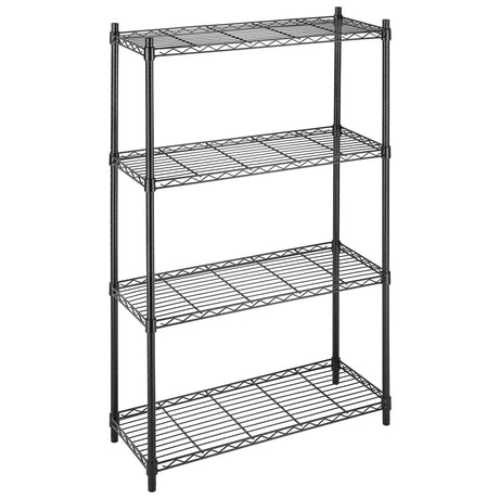 Whitmor 4 Tier Shelving Unit, Metal Storage Shelves, Adjustable Heavy Duty Shelf with Wheels , 400 lbs Capacity per Shelf, 1600 lbs Total for Home, Garage, Workshop, 36"L x 14"W x 54"H, Black Whitmor