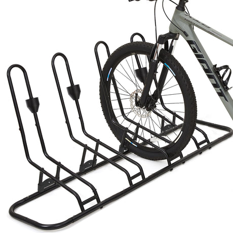 4 Floor Bike Rack, Safeguard Disc Brakes & Derailleurs Design, Waterproof Bicycle Stand Indoor/Outdoor/Garage Use, Fits 12"-29" Tires, Upgraded 0.63" Steel Tubes for Stability Kingarage