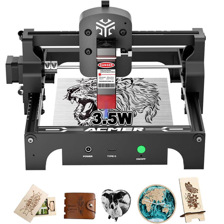 ACMER Laser Engraver S1 Portable Laser Cutter and Engraver CNC Machine for DIY,Wood,Metal,Acrylic,Leather,etc. (S1 3.5W) ACMER