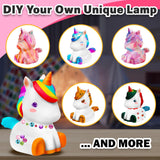 FUNZBO Paint Your Own Unicorn Lamp Kit - Back to School Supplies, Arts and Crafts Supplies Painting for Kids Teens,DIY Night Light Unicorn Toy for Toddler Girl Age 3 4 5 6 7 8 9 10 11 12 Birthday Gift FUNZBO