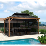 Hisecome 10' x 12' Gazebo Universal Replacement Mosquito Netting,Black Outdoor Canopy Net Screen 4-Panel Sidewall Curtain, with Zippers,Mosquito Netting（Only） Hisecome