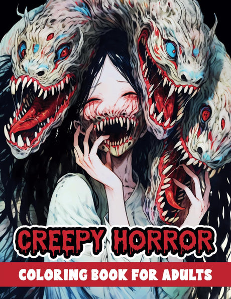 Creepy Horror Coloring Book for Adults: A Terrifying Collection of Scary, Gory, Abnormality Dark Fantasy for Adults and Teens Mindfulness and Relaxation WoodArtSupply