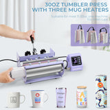 Whubefy Heat Press 15x15 inch 8 in 1 with 30OZ Tumbler Press, Slide Out 360° Swing Away Digital Shirt Press Machine, Industrial-Quality Heat Transfer Sublimation for T-Shirt/Tumbler/Mug/Hat/Cap/Plate Whubefy