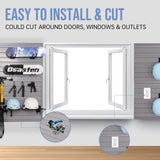 Slatwall Panels Garage Slat Wall Storage Systems 4'x4', Slat Wall Paneling Garage Wall Organizer, Grey Slat Board PVC Wall Panels Slatwall Displays Garage Tool Organizer Wall Mount Ladder Bike Rack HODURWALL