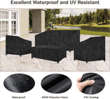SIRUITON Patio Furniture Covers, Outdoor Furniture Cover Waterproof 4-Piece, Patio Furniture Set Covers, Heavy Duty Durable and Water Resistant Fabric, Fit for Chairs, Couch, Coffee Table, Black SIRUITON