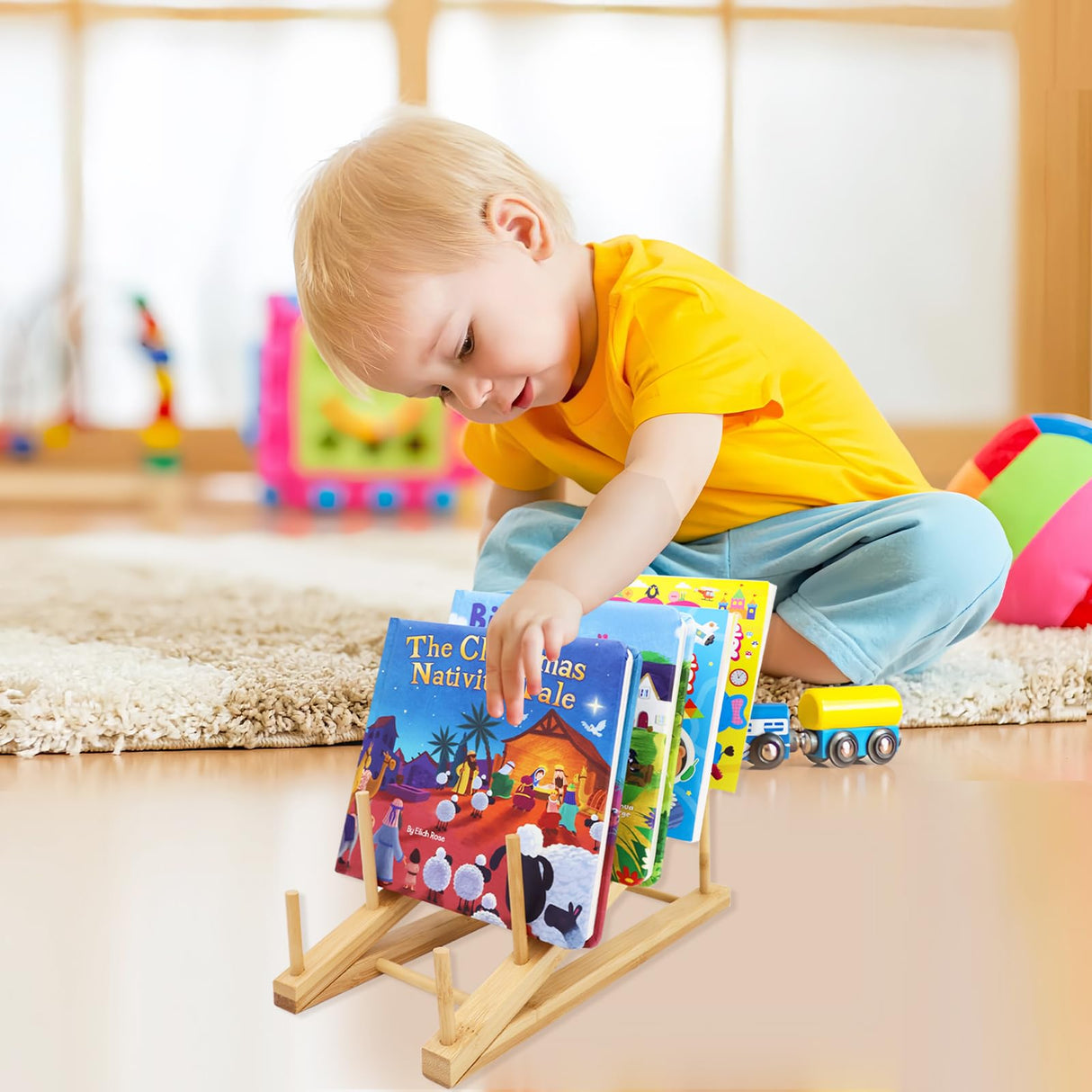 2 PCS Bookshelf For Kids Room, Toddler Bookshelf, Mini Bookshelf, Desktop Shelf, Nursery Book Shelves, Wooden Kids Book Shelf Organize Storage Rack For Living Room, Bedroom, Home Office (Natural) gjulrfu