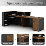 YTElantivo L-Shaped Reception Desk with Counter and Lockable Drawers and Storage,Modern Front Desk Reception Counter for Checkout, Lobby, Beauty Salon (Iron Grey_D, Left_78*24 * 41IN) YTElantivo