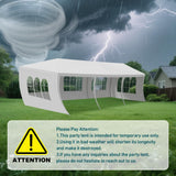 OLLIDOT 10' x 30' White Gazebo Canopy Tent Featuring 5 Removable Sidewalls, White Patio Gazebo Tents, Shelter Tent Perfect for Birthdays, Events, Parties, Weddings, Gatherings and Patio OLLIDOT