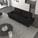 CAPCAEK 70.1" Queen Pull Out Sofa Bed, Pullout Sofabed, 3 in 1 Convertible Sleeper Couch, Velvet Loveseat Futon with 2 Soft Pillows for Living Room, Apartment, Small Space (Black, 70.1'') CAPCAEK