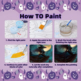 Arttoplus Halloween Paint by Numbers Kit for Adults Beginner-Witch Adult Paint by Number Kits on Canvas, Witch DIY Acrylic Oil Painting by Numbers for Adults for Gift Home Wall Decor(16x20inch) Arttoplus