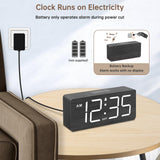 DreamSky Wooden Digital Alarm Clock for Bedroom - Desk Clocks for Living Room with Large Numbers, Dimmer, USB Port, Loud Alarm for Heavy Sleepers with Volume Control, DST, Wood Decor DreamSky