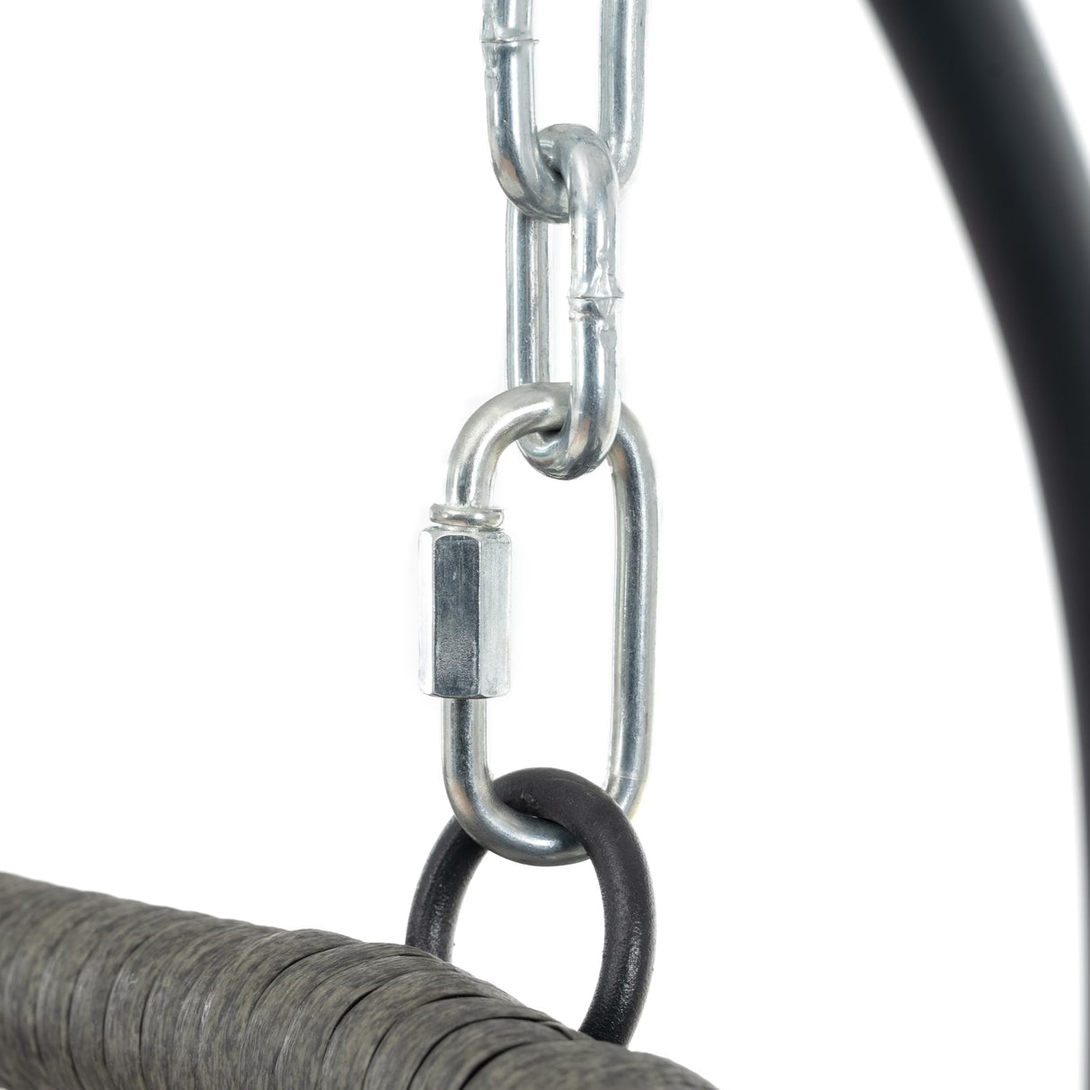 AOPNOMU 2 - Person Hanging Egg Chair with Stand, Steel Frame, for Outdoor & Indoor Use Double Wicker Egg Chair for Patio, Garden, or Balcony Dark Gray AOPNOMU