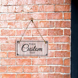 Signs ByLITA Customizable 5 x 10” Decorative Border Hanging Wall or Door Sign | Rustic Twine | Stylish Personalized Greeting Sign | Home or Business Personalized Signage Signs ByLITA