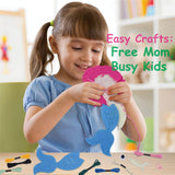 SPROUT & SPARK STUDIO Sewing Kit for Kids Ages 5+ | Crafts Toys for Girls with 7 Easy Felt Projects | Beginner Crochet & Knitting Starter Set | Mermaid Stuffed Dolls, Play & Learn DIY Art SPROUT & SPARK STUDIO