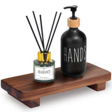 Acacia Wood Pedestal Soap Stand 9.8x4 Inches, 100% Solid Wood Riser, Rustic Candle Plant Holder, Soap Dish Holder Decor, Display Rectangular Tray for Kitchen Bathroom Counter Sink Farmhouse Decor Demigo