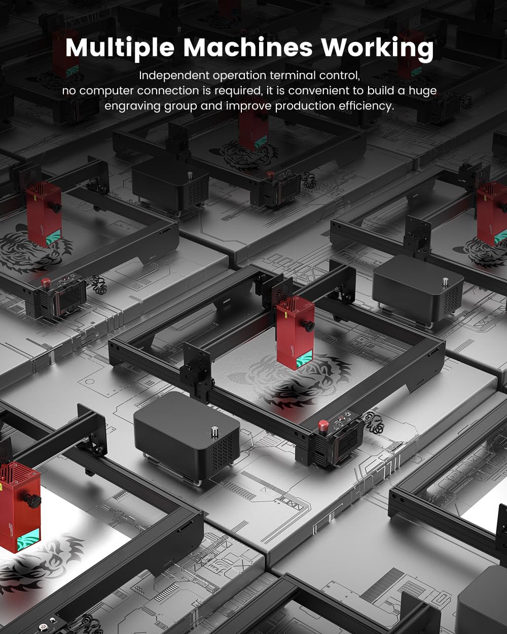 Dkenicor A20 PRO Laser Engraver with Air Assist, APP Controlled 20W Laser Cutter and Engraver Machine, 130W Laser Engraver for Wood, Metal, Leather, Dkenicor