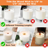 CollectHall 100 Pcs Thickened Wood Wicks, Wood Wicks for Candles Making with Wick Trimmer, Candle Wicks 5.1×0.5×0.04 Inches for DIY Candle-Making, Long Lasting Flame, Easy to Burn (50 Sets) CollectHall