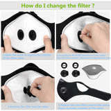 Hayodo Loops Face Dust Mask,Reusable Face Mask with 7 Activated Carbon Filters for Woodworking Construction Mowing Grinding (Black M Plus) Hayodo