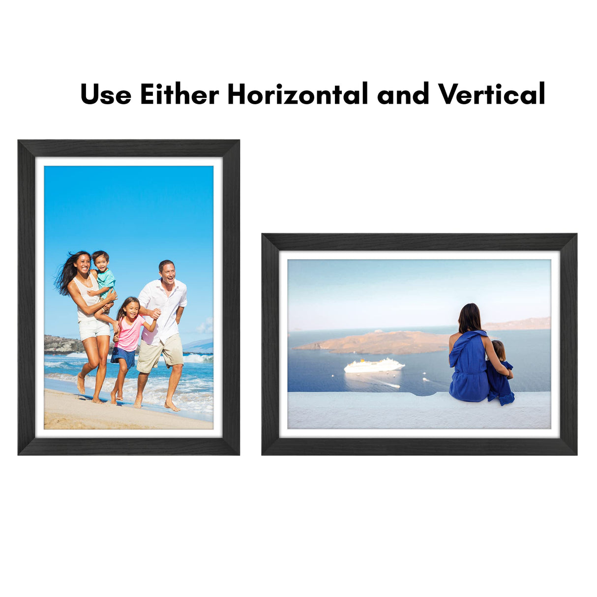 Americanflat 12x18 Poster Frame with Shatter-Resistant Glass - Use as 11x17 Frame with Mat or 12x18 Frame Without Mat - Hudson Collection - Wide Photo Frame for Wall display - Black Americanflat