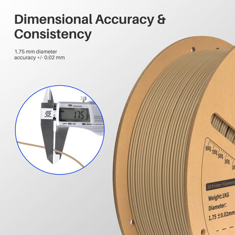 ELEGOO Wood PLA Filament 1.75mm 1KG, Real Wood Fibers Added 3D Printer Filament Dimensional Accuracy +/- 0.02mm, 1kg Spool(2.2lbs) Fits for Most FDM 3D Printers ELEGOO