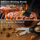 POLIGO 29 PCS BBQ Grill Accessories Stainless Steel BBQ Tools Grilling Tools Set with Storage Bag for Christmas Dads Birthday Presents - Camping Grill Utensils Set Ideal Grilling Gifts for Men Women POLIGO