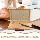 FAVOMOTO Painting Storage Box, Portable Unfinished Wood Box Artist Tool Art Supply Box Art Pigment Wooden Storage Box for Paint Organizer Art Supply Organizer FAVOMOTO