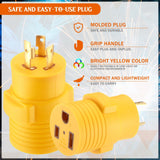 Kanayu Generator Welder Adapter Compatible with Nema L6-30P to 6-50R 3 Prong 30 Amp Locking Male Plug to 50 Amp Female Receptacle Adapter Generator RV EV Charger Power Cord Connector Kanayu