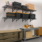 Jusgym 4 Pack Heavy Duty Garage Wall Shelving Set (2x3ft), Wall Mounted Garage Shelves 1000lbs Capacity, 24"x72" Shelf Storage Rack Floating Shelves, Black Jusgym