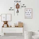 TIMEGEAR Cuckoo Wall Clock with Night Mode in Traditional German Style with Carved Squirrels (Cherry) TIMEGEAR