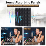 AUSLET 36 Pack Sound Proof Foam Panels for Walls 12" X 12" X 2" Pyramid Acoustic Foam Panels with Self-Adhesive High Density Soundproof Wall Panels for Studio and Home AUSLET