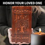 NowDoWin Urn for Ashes Adult Male Female,Cremation Urns for Men Women,Wooden Urns for Human Ashes Adult,Handcrafted Solid Wood Urn with Bag,TSA Approved Urn (Tree of Life, 300LBS Capacity) Nowdowin