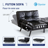 Opoiar SF-BK726 Sofabed, 71 x 33 x 31.5 inches, Black Leather Erdoru