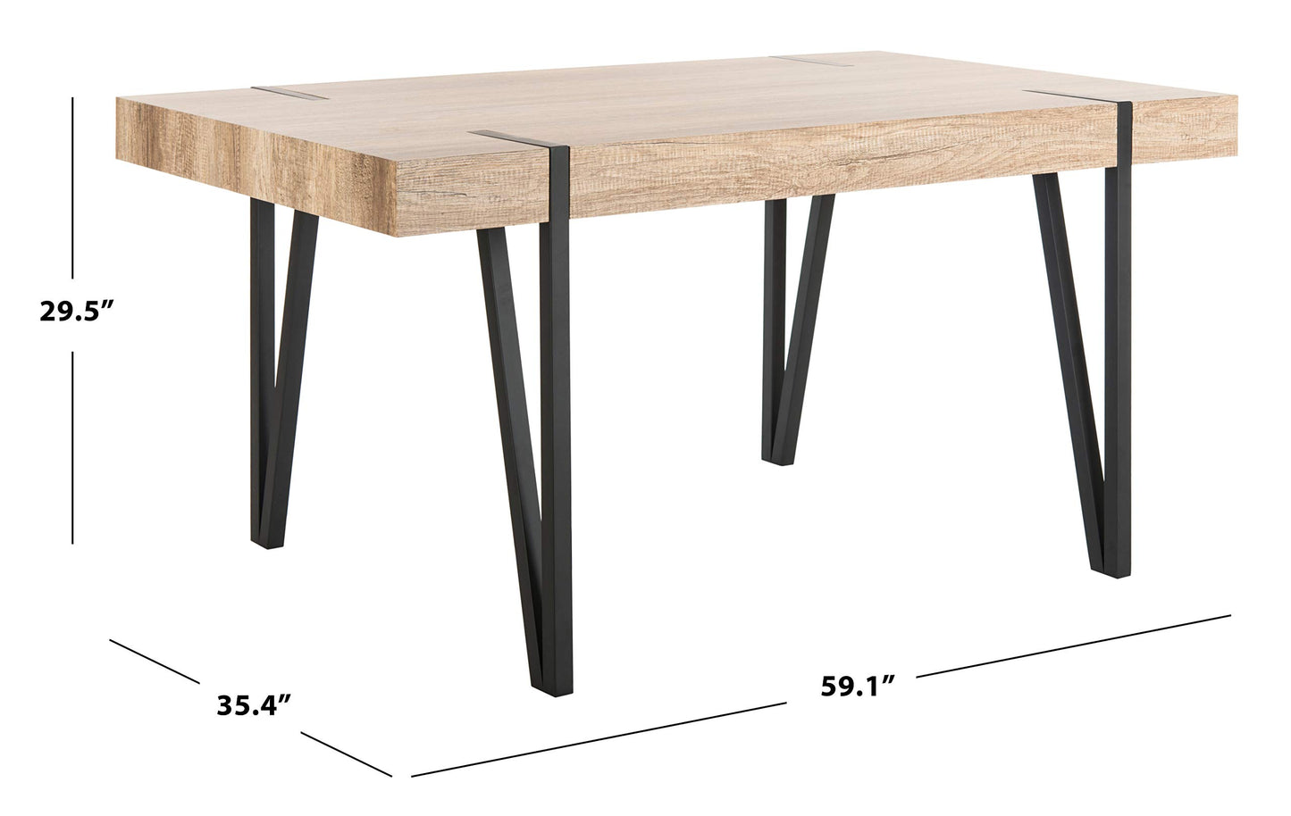 Safavieh Home Alyssa Rustic Industrial Brown and Black Dining Table - WoodArtSupply