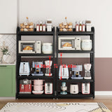 jarrvz 4 Tier Microwave Stand, Large Bakers Racks for Kitchens, Height Adjustablebakers Shelf, Coffee Bar for Living Room Rustic Black jarrvz