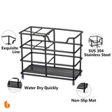 Urbanstrive 304 Stainless Steel Bathroom Toothbrush Holder Toothpaste Holder Stand Bathroom Accessories Organizer, Black Urbanstrive