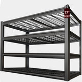 SKZNSA 62" Wide Heavy Duty Garage Shelving Units, 4-Tier Deep Storage Shelves,Black Metal Garage Shelves,Steel Shelf,Large Storage Rack,Industrial Shelving for Shop, 62" W x 27" D x 62" H SKZNSA