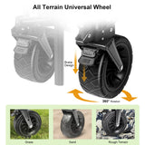 LUXCOL Collapsible Folding Wagon, Heavy Duty Utility Beach Wagon Cart for Sand with Big Wheels, Adjustable Handle&Drink Holders for Shopping, Camping,Garden and Outdoor LUXCOL