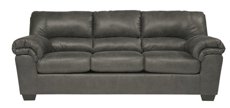 Signature Design by Ashley Bladen Faux Leather Sofa, Gray Signature Design by Ashley