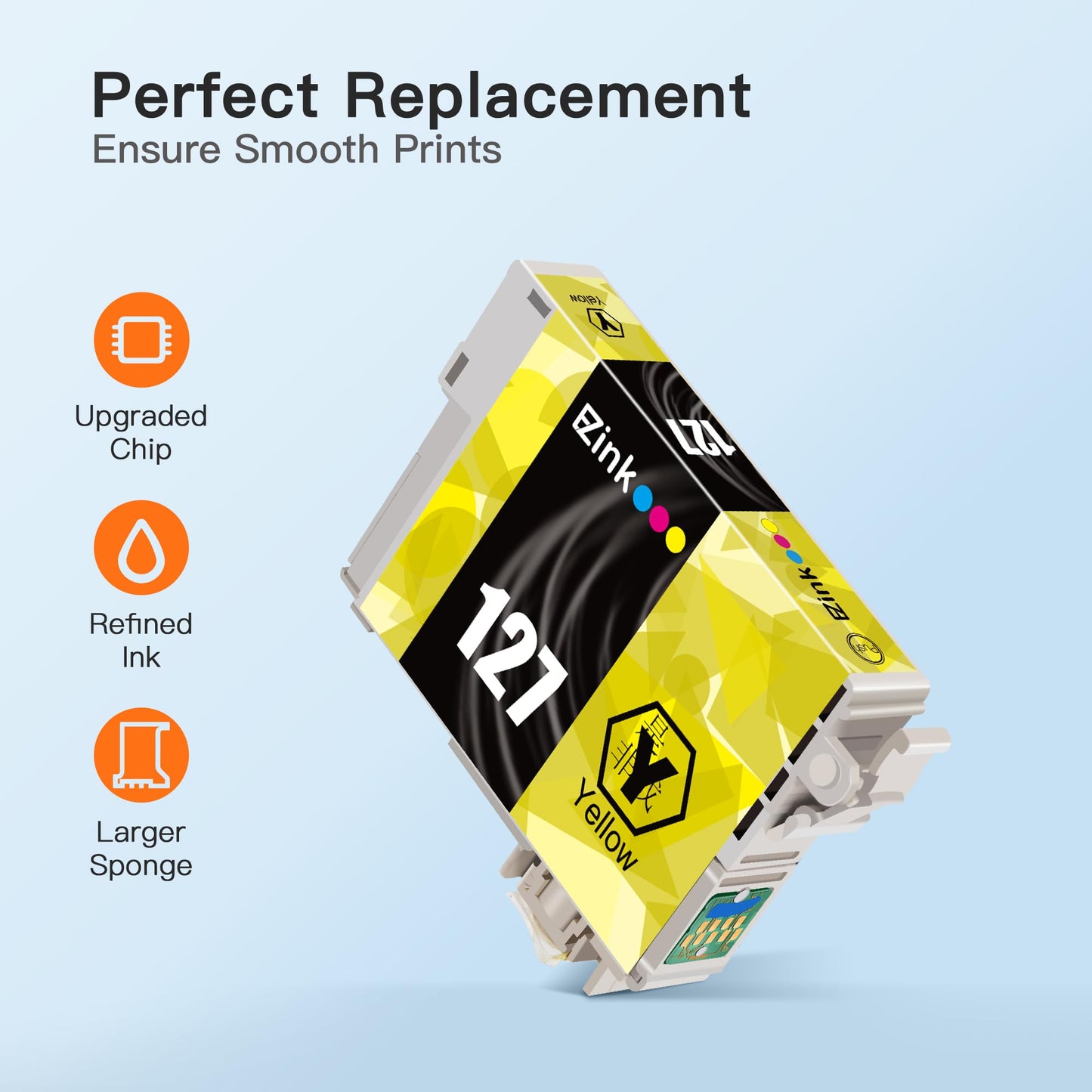 E-Z Ink Remanufactured Ink Cartridges Replacement for Epson 127 T127 to use with NX530 625 WF-3520 WF-3530 WF-3540 WF-7010 WF-7510 7520 545 645 (4 Large Black, 2 Cyan, 2 Magenta, 2 Yellow) 10Pack