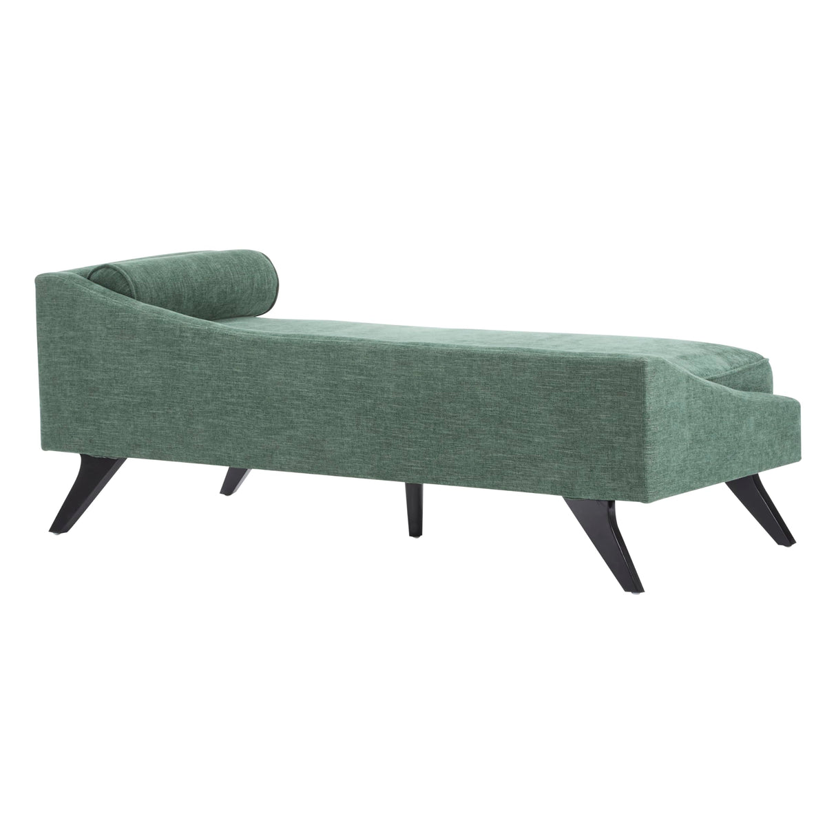 Christopher Knight Home Cagle Upholstered Loveseat Sofa with Splayed Legs, Birch Wood Frame Lounge Chair, Living Room Chaise Lounge Chair Indoor, Soft Lounge Sofa with Rolled Accent Pillow, Green Christopher Knight Home