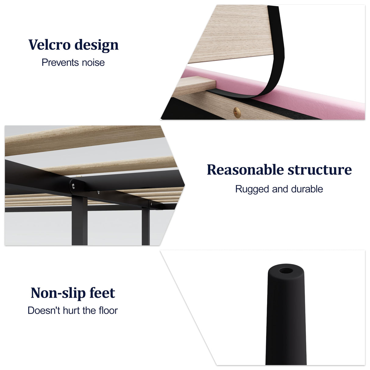 IOILORI Queen Size Upholstered Platform Bed, Queen Size Bed Frame with Tufted Button Headboard, Sturdy Frame Wooden Slats, No Spring Mattress Required, Noiseless, Easy to Assemble, Pink IOILORI