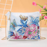 Diamond Painting Kits for Kids & Adult Cross-Body Handbag with Chain 5D DIY Rhinestone Cross Stitch Arts Craft Makeup Shoulder Bag Zipper for Christmas Gift Ross Beauty (Butterfly Flower) Ross Beauty