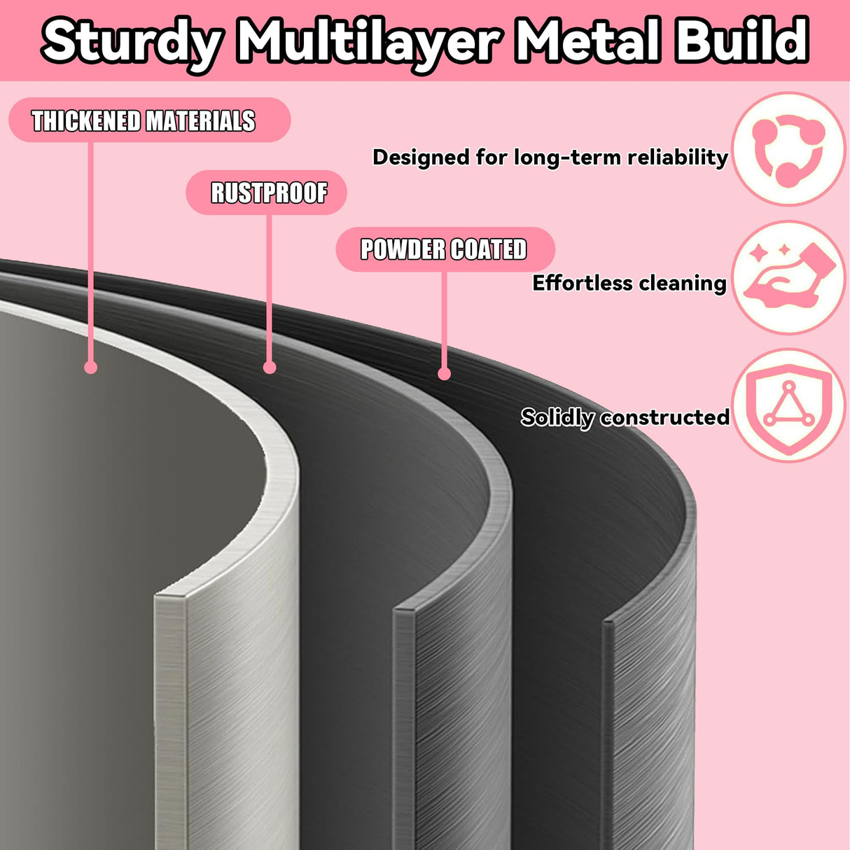 5 Tier Storage Shelves, Shelving Unit, Adjustable Metal Shelving,2000LBS Pantry Shelves Sturdy Steel Shelf for Kitchen Pantry Closet Laundry,15" D x 24" W x 59" H, Black Metallitrend