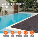 VEVOR Interlocking Deck Tiles, 54 Pack,12"x12" 54 sq. ft Plastic Waterproof Outdoor Flooring All Weather Use, Patio Floor Decking Covering Tiles for Porch Poolside Balcony Backyard, Dark Brown VEVOR